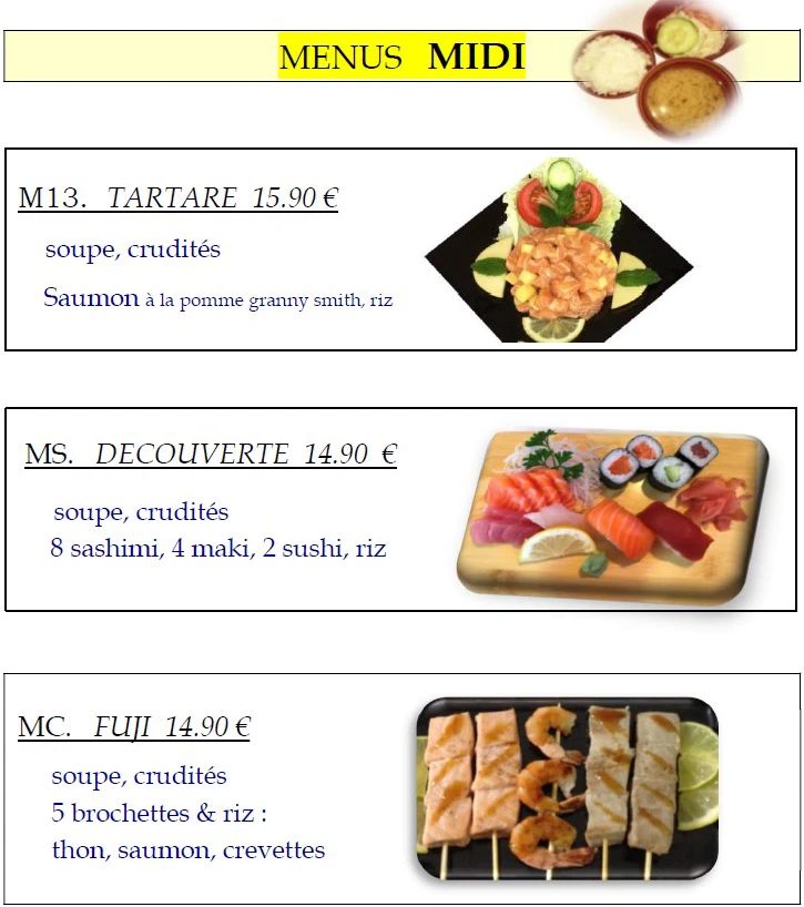 Menu sur place — Le Shogun (3)