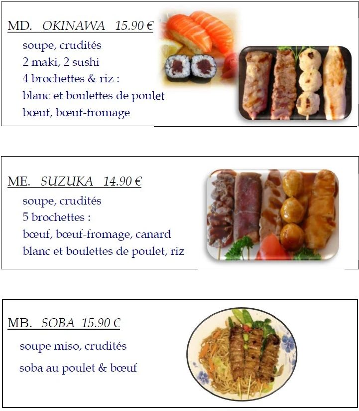 Menu sur place — Le Shogun (4)