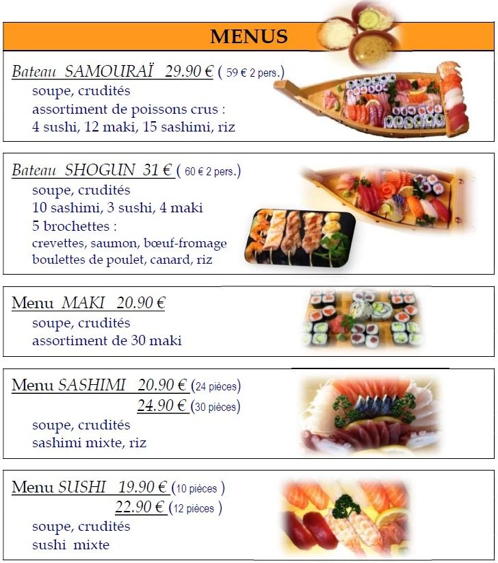 Menu sur place — Le Shogun (5)