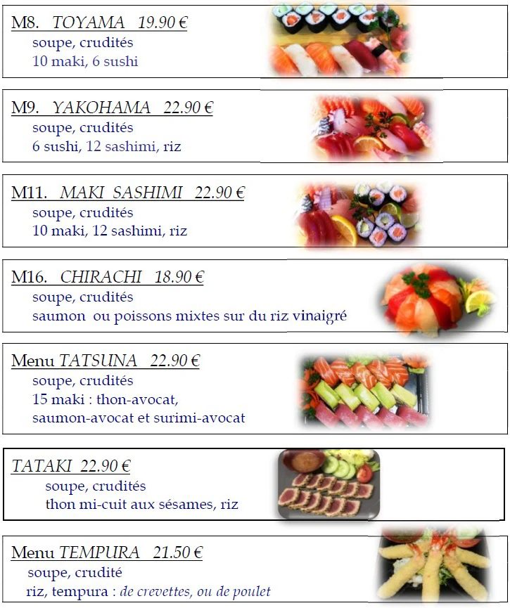 Menu sur place — Le Shogun (6)