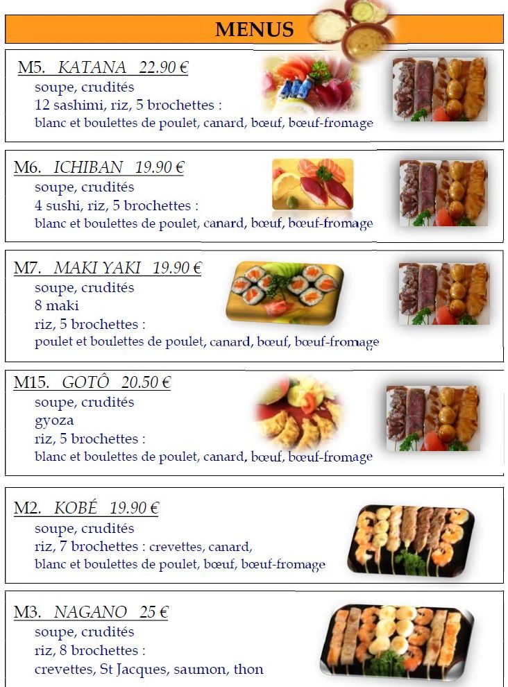 Menu sur place — Le Shogun (7)